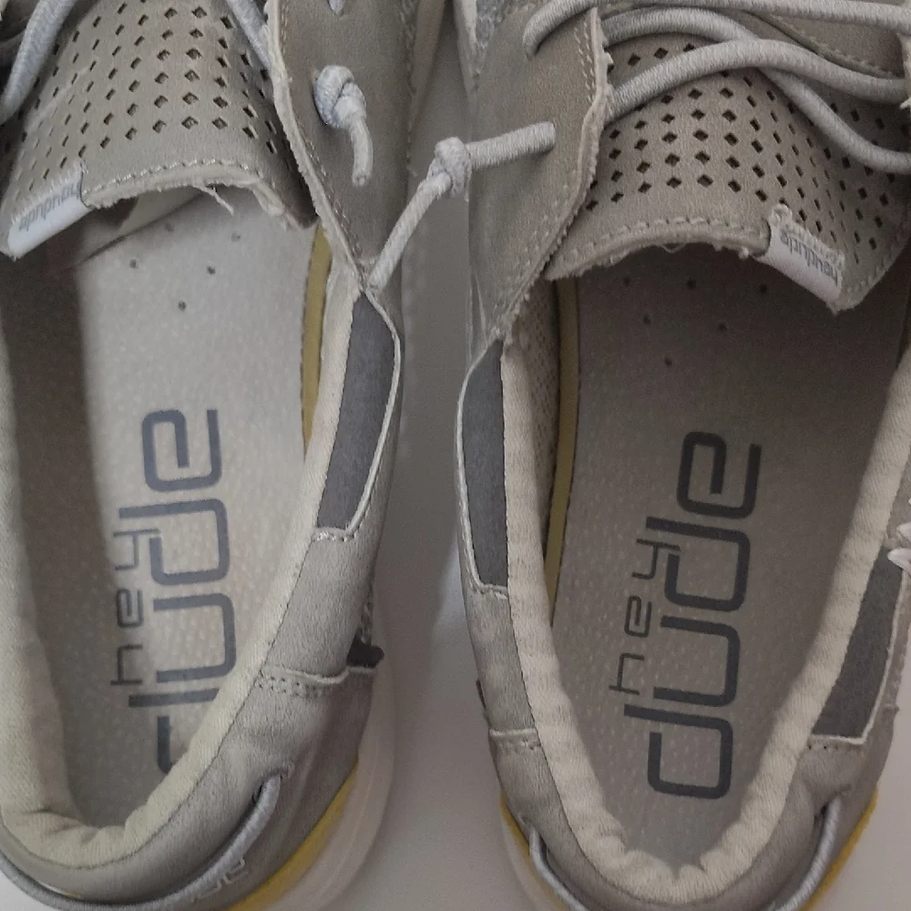 Hey Dude Welsh Grip Shoe Men's Light Gray Size 10 - Picture 6 of 8